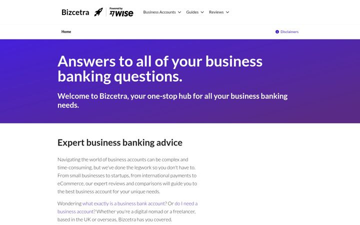 Screenshot of bizcetra.com