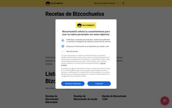 Captura de ecrã de bizcochueloss.com