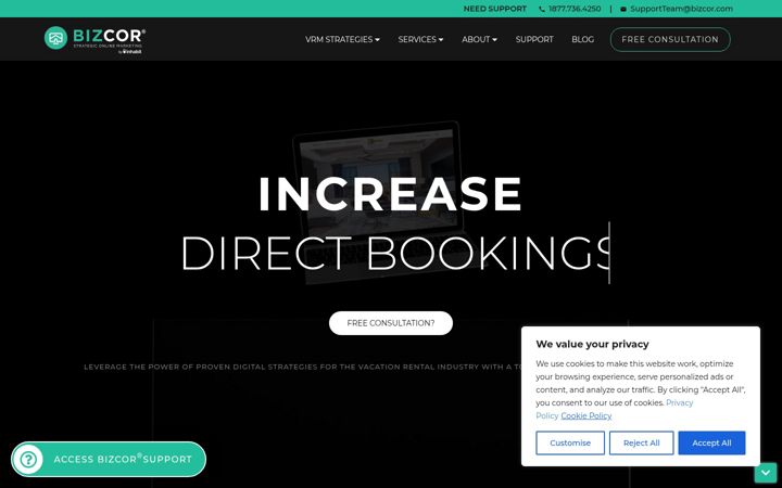 Screenshot of bizcor.com