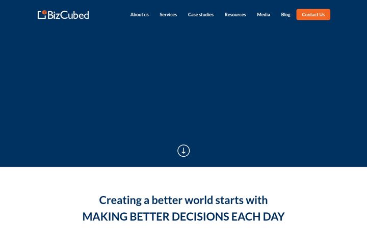 Screenshot of bizcubed.com