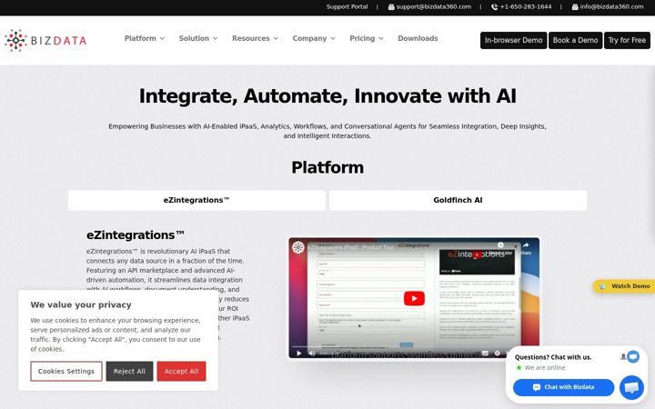 Ekraanipilt saidist bizdata360.com