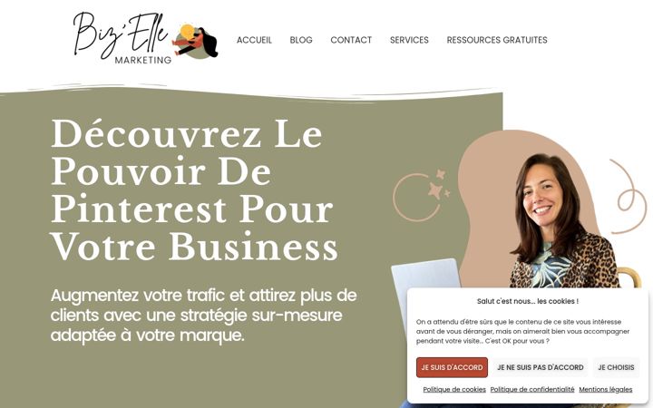 Screenshot ta' bizellemarketing.com
