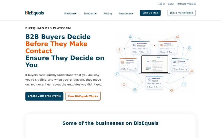 Screenshot of bizequals.com