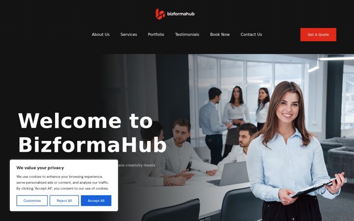 Screenshot ta' bizformahub.com