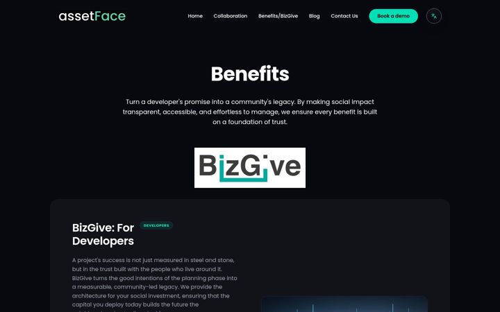 Screenshot of bizgiveworld.com
