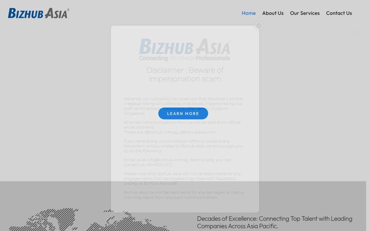 Screenshot of bizhub.com.sg
