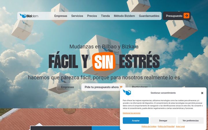 Captură de ecran a bizidem.com