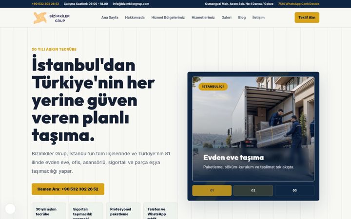 Screenshot of bizimkilergrup.com