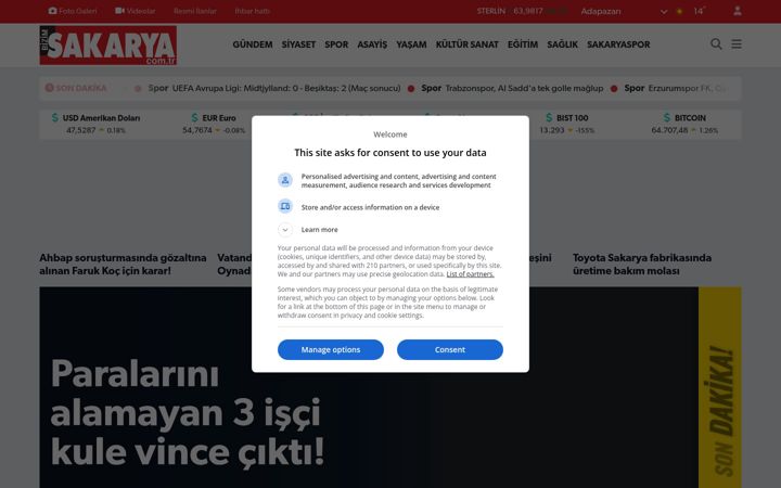 Screenshot of bizimsakarya.com.tr