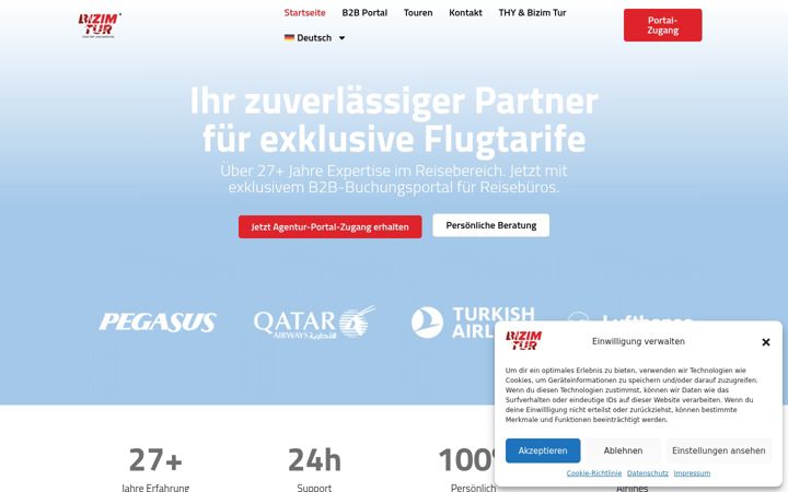 Screenshot of bizimtur.de