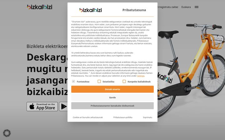 Screenshot di bizkaibizi.eus