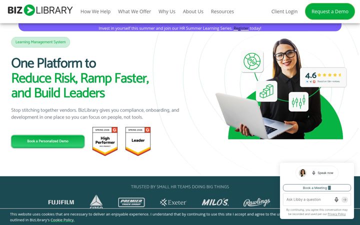 Screenshot of bizlibrary.com