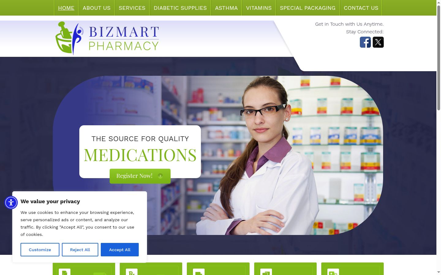 Screenshot of the consent banner shown before any interaction