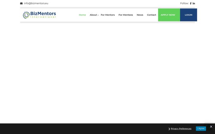Screenshot of bizmentors.eu
