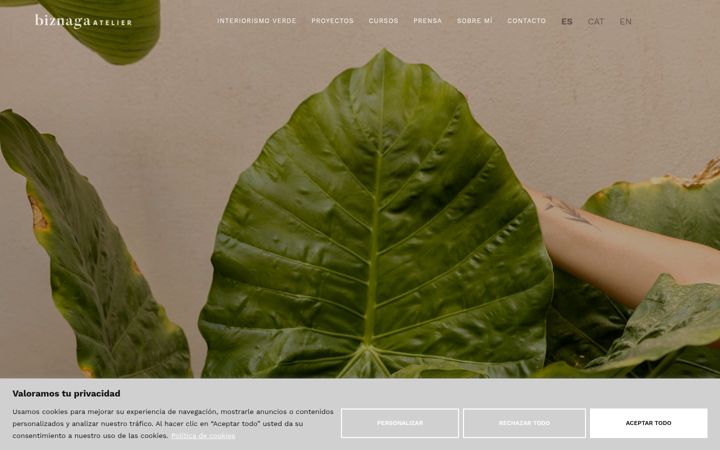 Skærmbillede af biznagaatelier.com