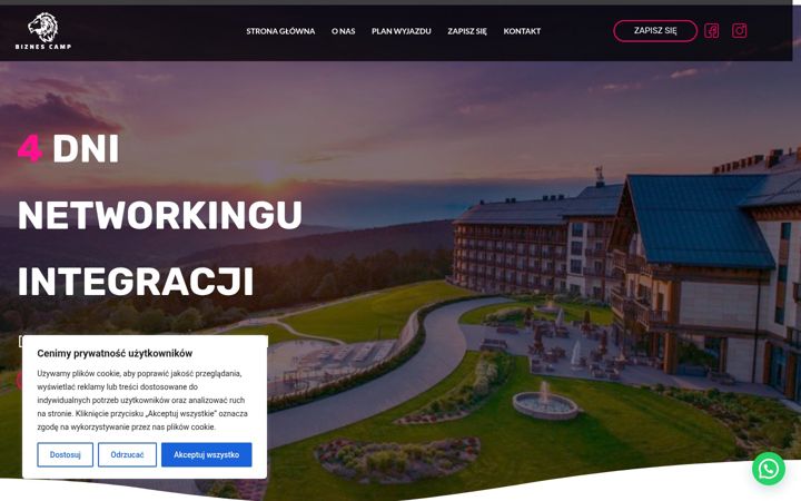 Screenshot of biznescamp.pl