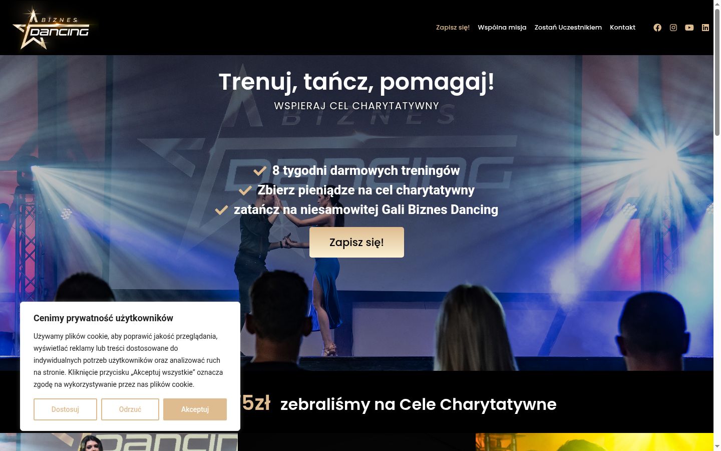 Screenshot del banner di consenso mostrato prima di qualsiasi interazione