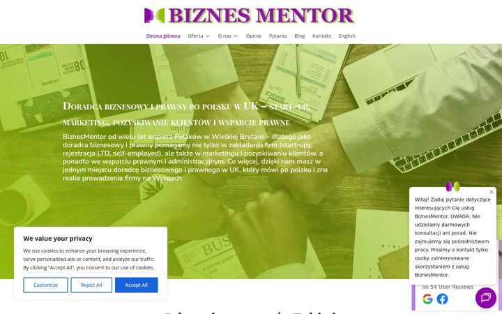 Captura de pantalla de biznesmentor.co.uk