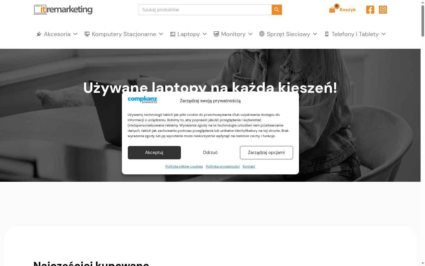 Snímka obrazovky banera súhlasu zobrazeného pred akoukoľvek interakciou