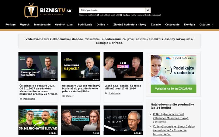 Screenshot von biznistv.sk