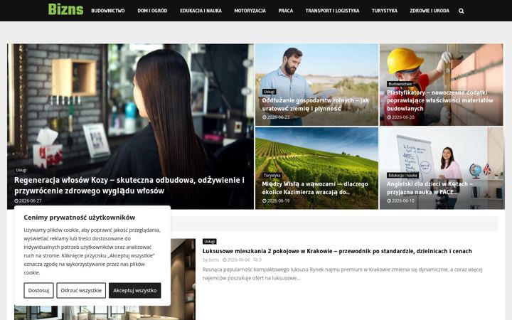 Captura de pantalla de bizns.pl
