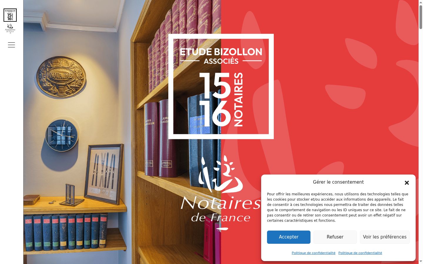 Screenshot of the consent banner shown before any interaction