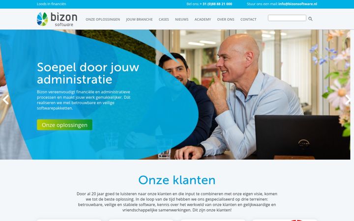 Screenshot of bizonsoftware.nl
