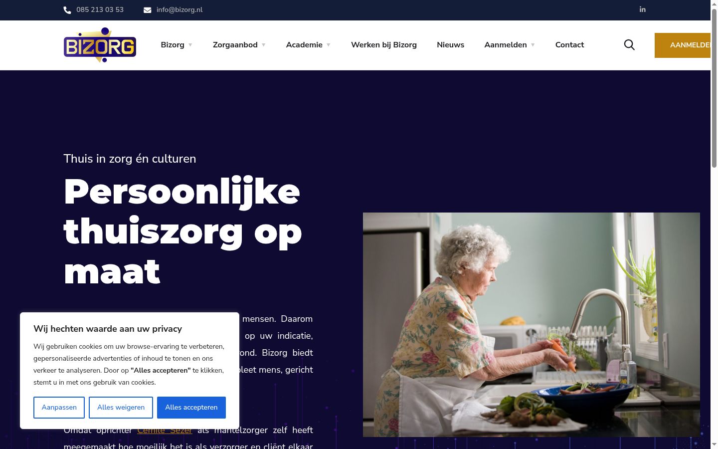 Screenshot del banner di consenso mostrato prima di qualsiasi interazione