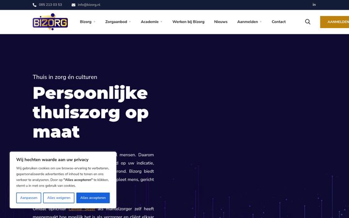 Screenshot of bizorg.nl