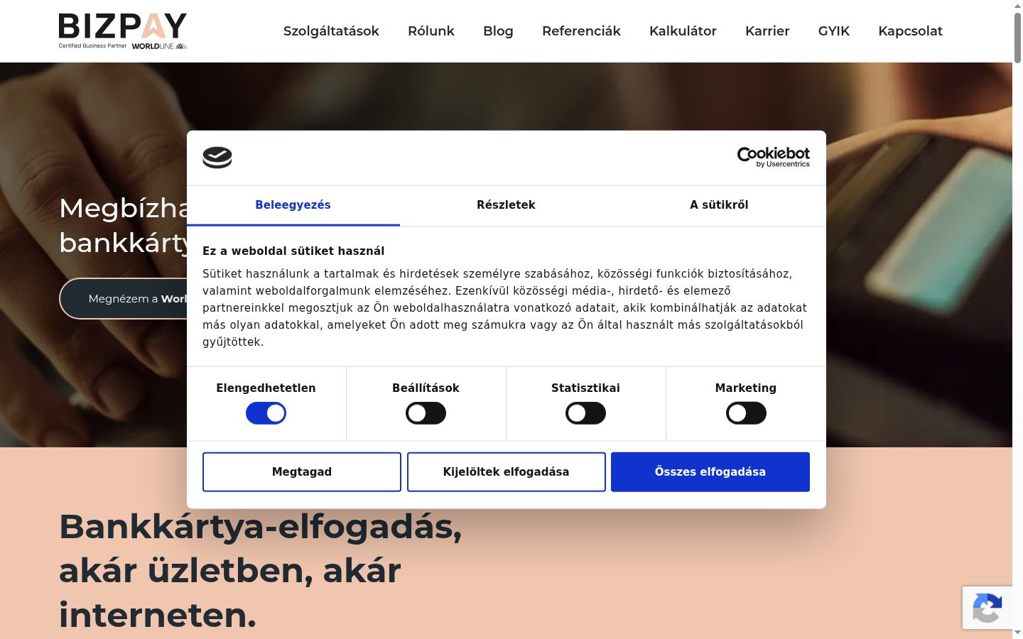 Capture d'écran de la bannière de consentement affichée avant toute interaction
