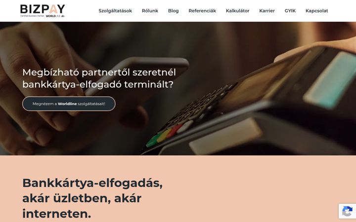 Capture d'écran de bizpay.hu