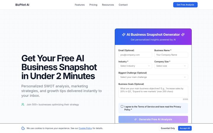 Screenshot of bizpilot.co.uk
