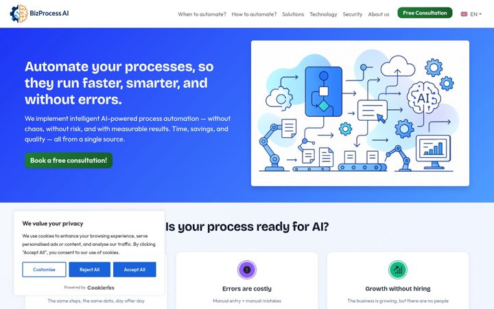 Capture d'écran de bizprocess.ai