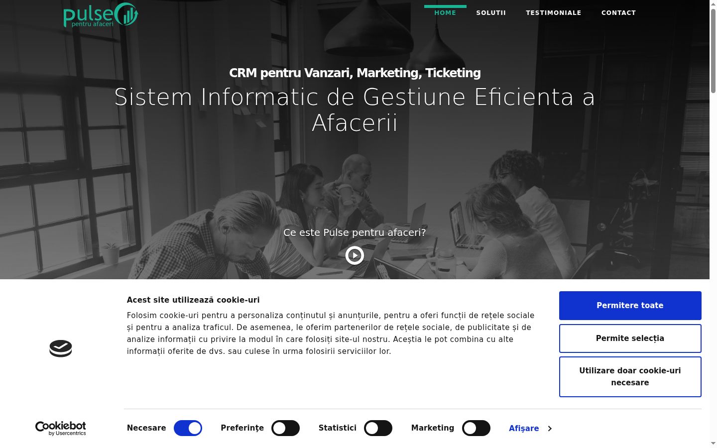 Screenshot of the consent banner shown before any interaction
