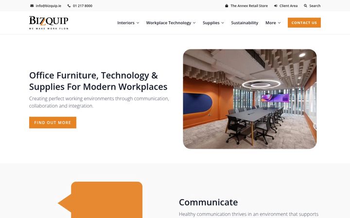 Screenshot of bizquip.ie