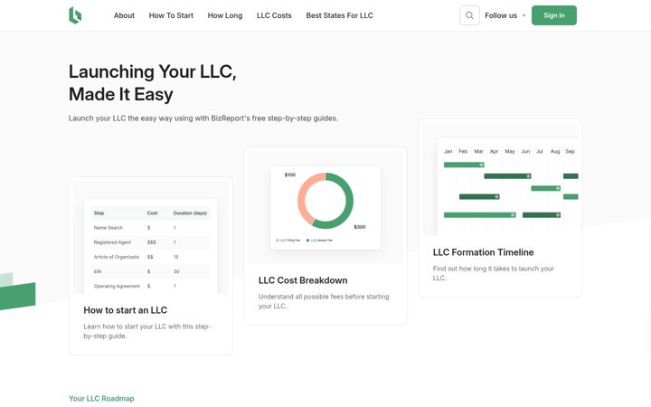 Screenshot of bizreport.com