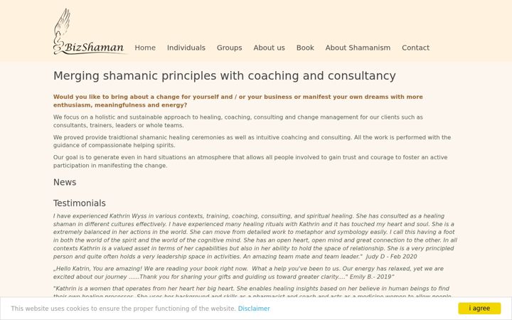 Screenshot of bizshaman.com