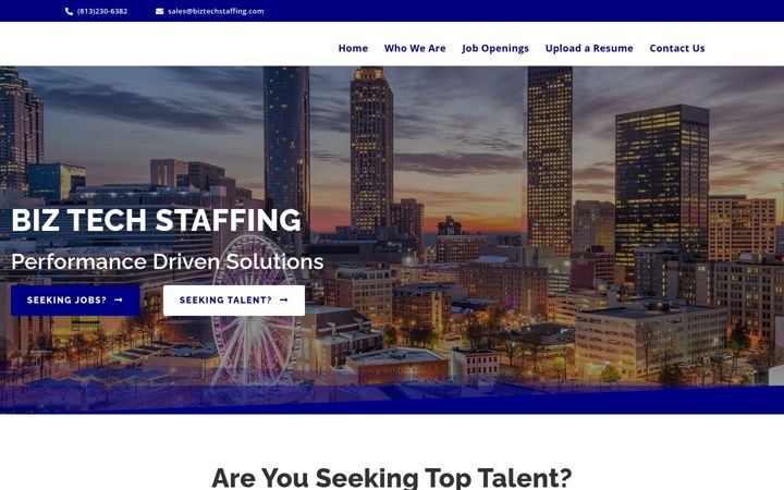 Screenshot of biztechstaffing.com