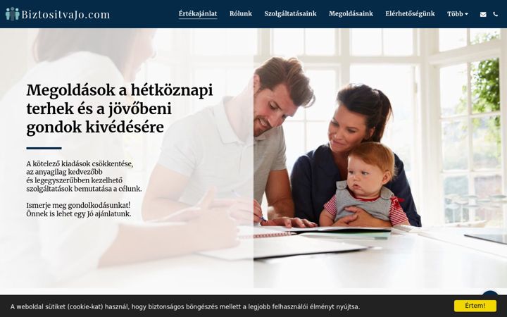 Screenshot of biztositvajo.com