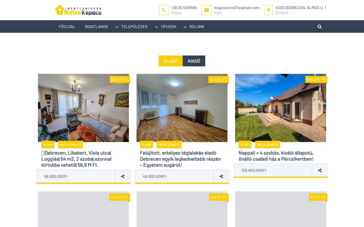 Screenshot of biztoskapocs.hu