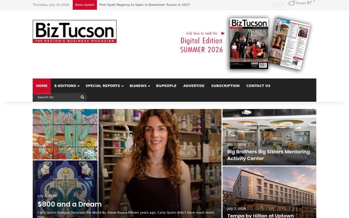 Екранна снимка на biztucson.com