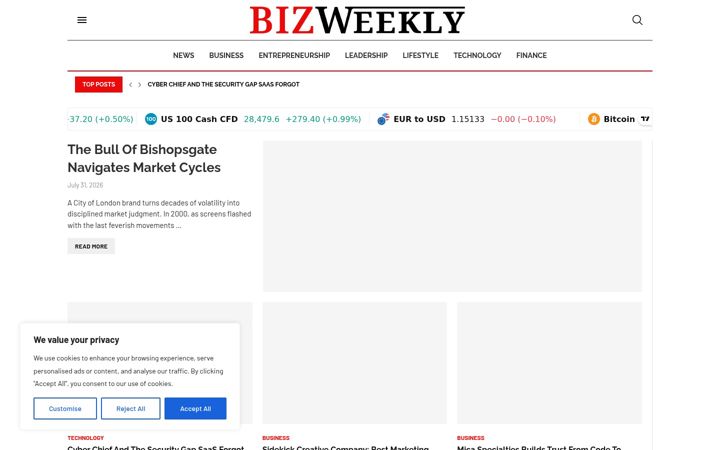 Screenshot of bizweekly.com