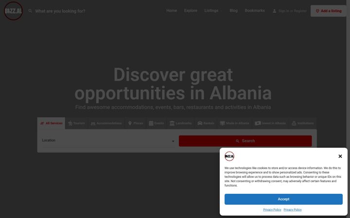 Screenshot of bizz.al
