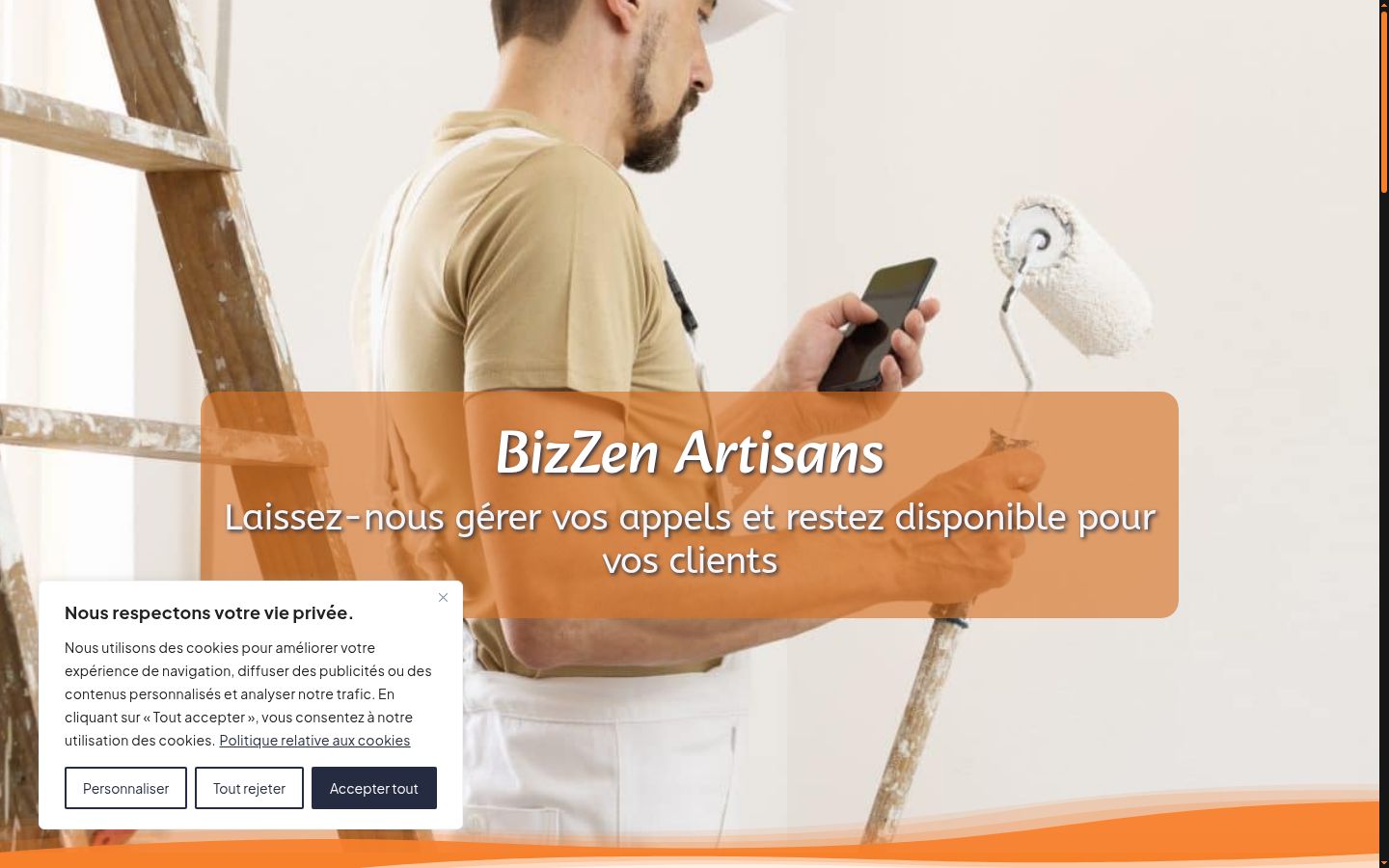 Captura de pantalla del banner de consentimiento mostrado antes de cualquier interacción
