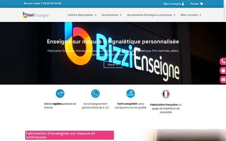 Captura de pantalla de bizzi-enseigne.fr