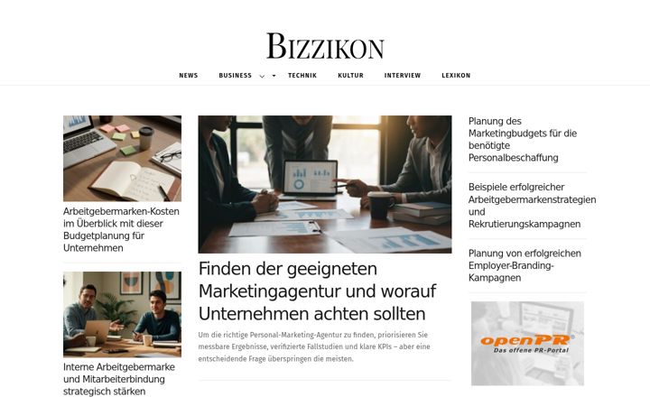 Screenshot of bizzikon.de