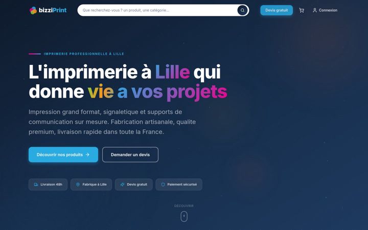 Screenshot of bizziprint.fr