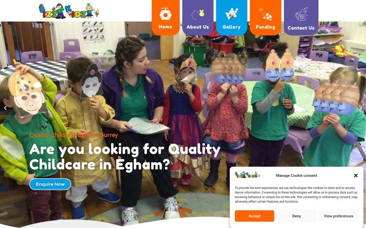 Screenshot of bizzkidzdaynursery.co.uk