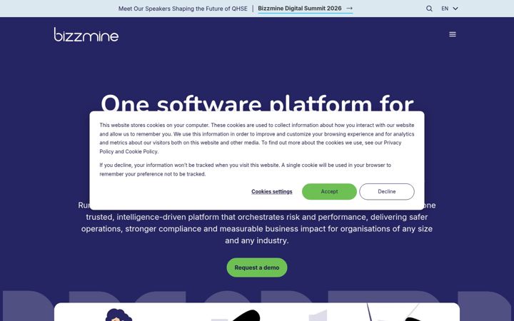 Screenshot of bizzmine.com