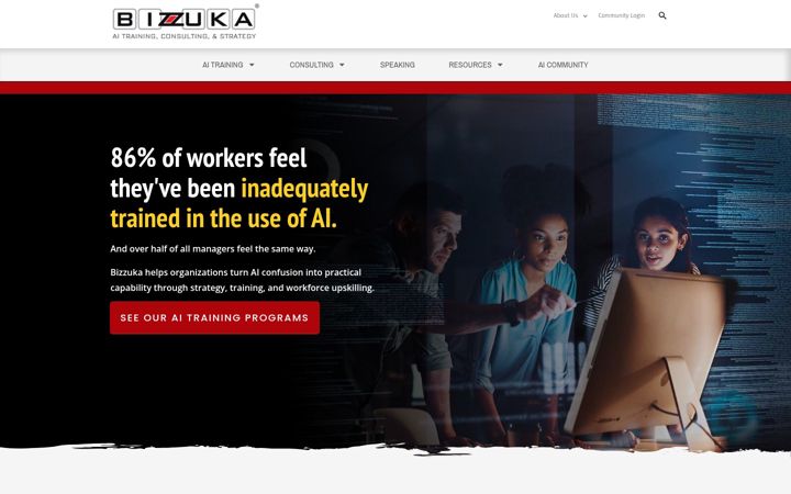 Screenshot of bizzuka.com